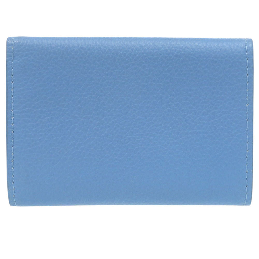 美品 ルイ ヴィトン ポルトフォイユ ロックミニ M67861 レザー ブルー シルバー金具 LV 三つ折り財布 1036【中古】LOUIS VUITTON