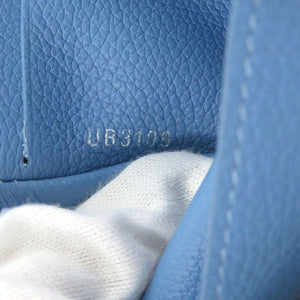 美品 ルイ ヴィトン ポルトフォイユ ロックミニ M67861 レザー ブルー シルバー金具 LV 三つ折り財布 1036【中古】LOUIS VUITTON