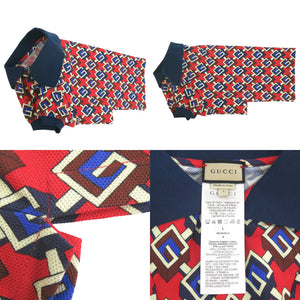 新品同様 グッチ ジオメトリックG ペットTシャツ ペット用 ペット服 ドッグウェア PET T SHIRT 695744 コットン レッド 1067【中古】GUCCI