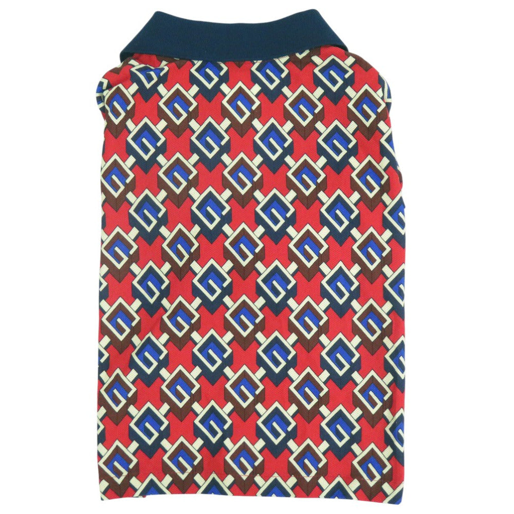 新品同様 グッチ ジオメトリックG ペットTシャツ ペット用 ペット服 ドッグウェア PET T SHIRT 695744 コットン レッド 1067【中古】GUCCI