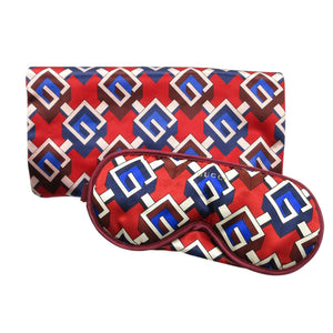 未使用品 グッチ アイマスク ジオメトリックG その他小物 レッド/ブルー/ホワイト 赤 1068【中古】GUCCI