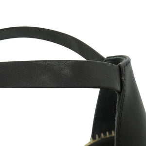 美品 エルメス ティポリ エスパドリーユ ケリーストラップ ウェッジソール レザー ブラック シルバー金具 サンダル 1071【中古】HERMES