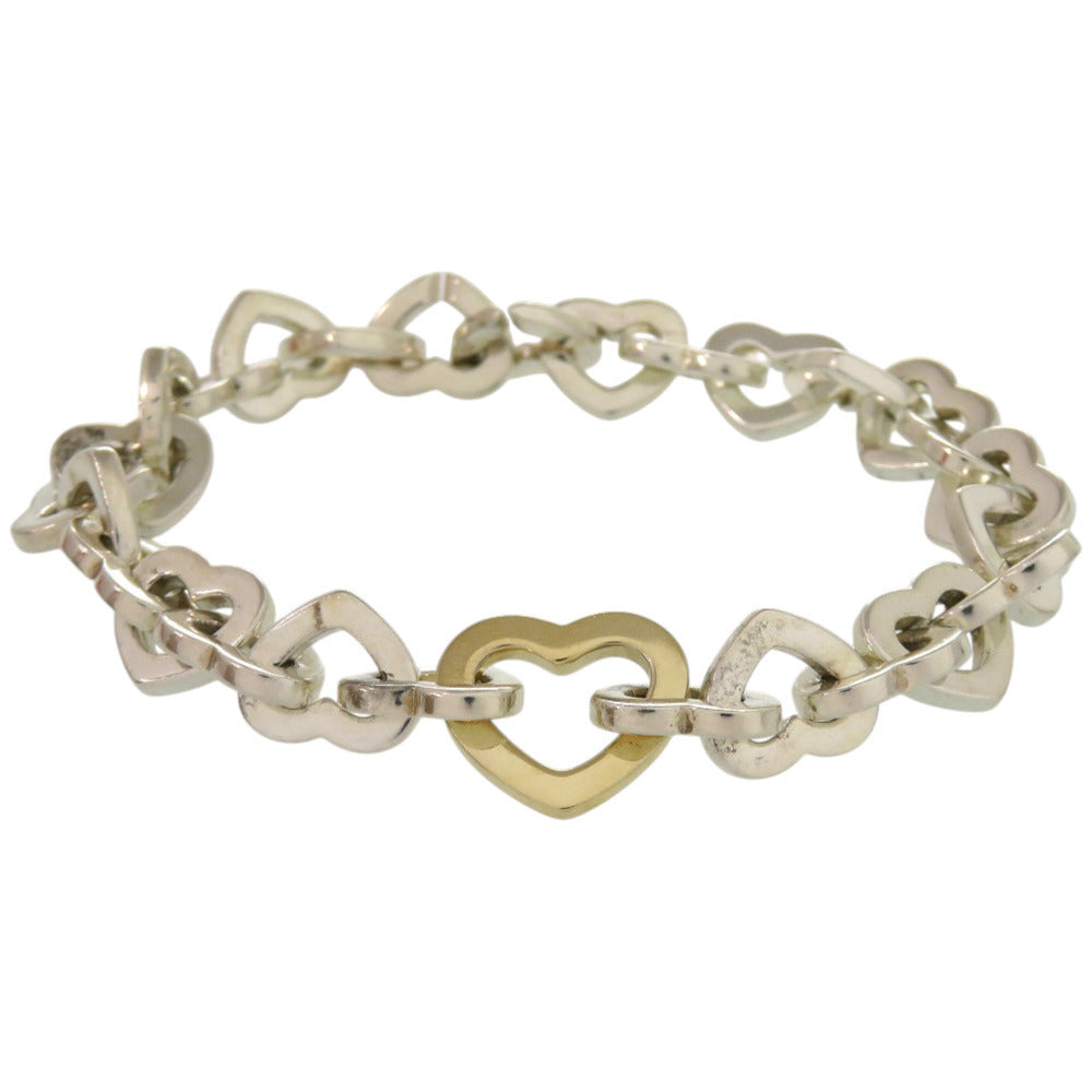 美品 ティファニー ハートリンク K18イエローゴールド/シルバー925 ブレスレット アクセサリー 1075 【中古】 TIFFANY&Co.