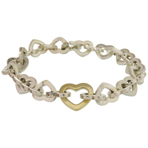 美品 ティファニー ハートリンク K18イエローゴールド/シルバー925 ブレスレット アクセサリー 1075 【中古】 TIFFANY&Co.