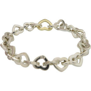 美品 ティファニー ハートリンク K18イエローゴールド/シルバー925 ブレスレット アクセサリー 1075 【中古】 TIFFANY&Co.