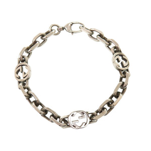 美品 グッチ インターロッキング チェーン シルバー925 シルバー 銀 ブレスレット 1081【中古】GUCCI