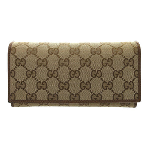 新品同様 グッチ GGキャンバス ジャガード 346058 ベージュ ブラウン 長財布 1083 【中古】 GUCCI