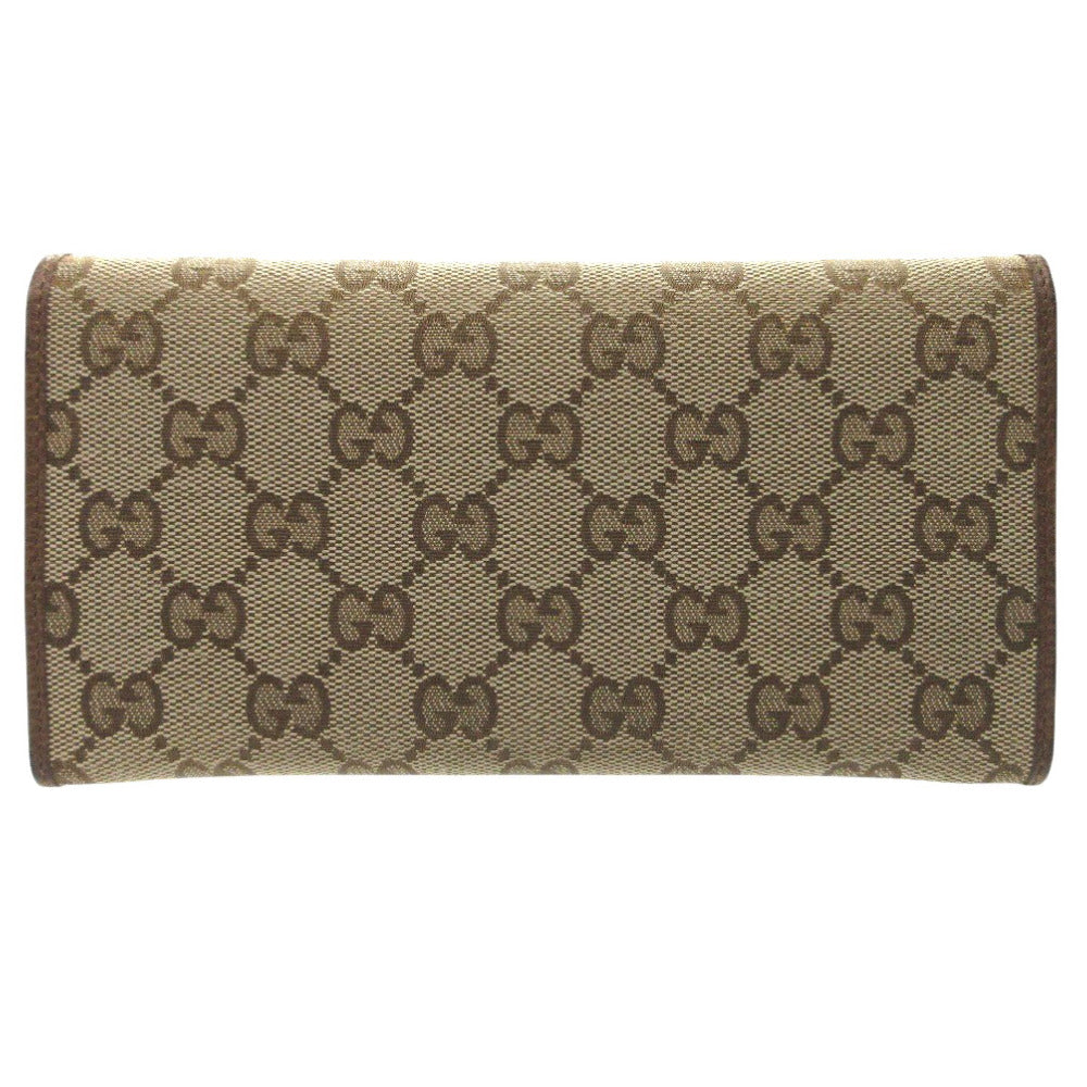 新品同様 グッチ GGキャンバス ジャガード 346058 ベージュ ブラウン 長財布 1083 【中古】 GUCCI