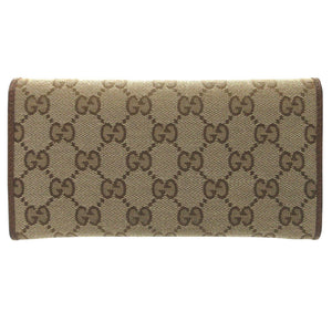 新品同様 グッチ GGキャンバス ジャガード 346058 ベージュ ブラウン 長財布 1083 【中古】 GUCCI