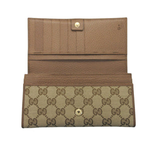 新品同様 グッチ GGキャンバス ジャガード 346058 ベージュ ブラウン 長財布 1083 【中古】 GUCCI