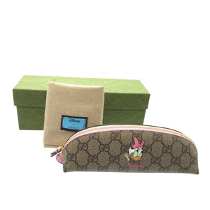 未使用 グッチ ディズニーコラボ デイジーダッグ GGスプリーム/レザー 662129 ペンケース ベージュ/ピンク 1084【中古】GUCCI