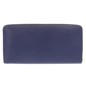 新品同様 ポールスミス シティエンボス レザー ブルー ラウンドファスナー 長財布 1091【中古】Paul Smith メンズ