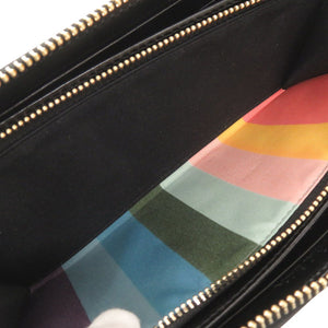 新品同様 ポールスミス シティエンボス レザー ブルー ラウンドファスナー 長財布 1091【中古】Paul Smith メンズ