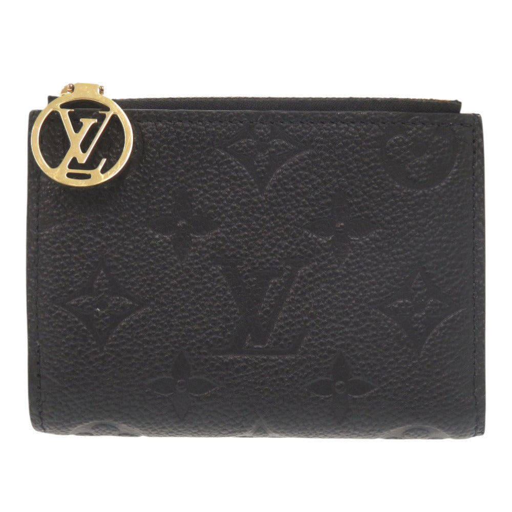 美品 ルイ ヴィトン ポルトフォイユ リサ モノグラムアンプラント M83365 IC ノワール 二つ折り財布 黒 LV 1109【中古】LOUIS VUITTON
