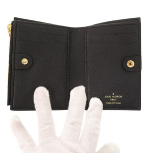 美品 ルイ ヴィトン ポルトフォイユ リサ モノグラムアンプラント M83365 IC ノワール 二つ折り財布 黒 LV 1109【中古】LOUIS VUITTON