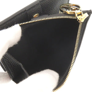 美品 ルイ ヴィトン ポルトフォイユ リサ モノグラムアンプラント M83365 IC ノワール 二つ折り財布 黒 LV 1109【中古】LOUIS VUITTON