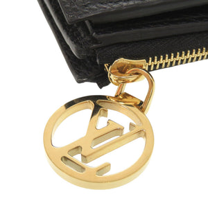 美品 ルイ ヴィトン ポルトフォイユ リサ モノグラムアンプラント M83365 IC ノワール 二つ折り財布 黒 LV 1109【中古】LOUIS VUITTON