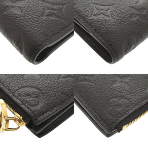 美品 ルイ ヴィトン ポルトフォイユ リサ モノグラムアンプラント M83365 IC ノワール 二つ折り財布 黒 LV 1109【中古】LOUIS VUITTON