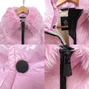 美品 モンクレール グルノーブル GRENOBLE ダウンジャケット ロゴワッペン CHAMBAIRY フェイクファー ダウン フェザー ピンク 1110【中古】MONCLER キッズ
