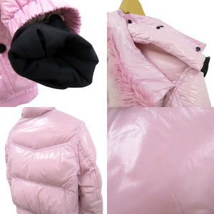 美品 モンクレール グルノーブル GRENOBLE ダウンジャケット ロゴワッペン CHAMBAIRY フェイクファー ダウン フェザー ピンク 1110【中古】MONCLER キッズ