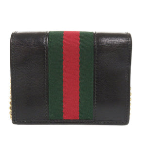 美品 グッチ ラジャ 573790 レザー ブラック 二つ折り財布 チェーンウォレット 黒 1114【中古】GUCCI