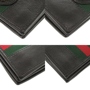 美品 グッチ ラジャ 573790 レザー ブラック 二つ折り財布 チェーンウォレット 黒 1114【中古】GUCCI