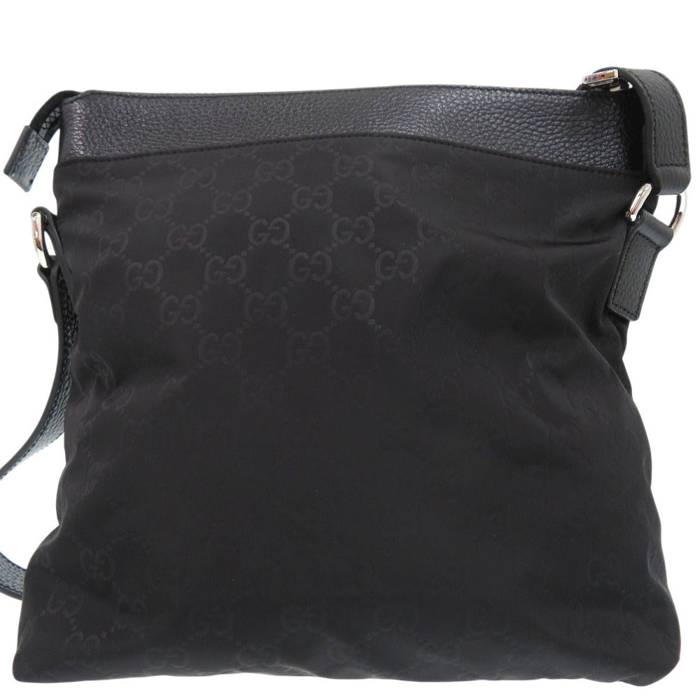 美品 グッチ GG柄 グッチシマ 510342 ショルダーバッグ レザー グッチシマナイロン ブラック 1162【中古】GUCCI