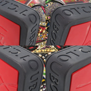 新品同様 クリスチャンルブタン エクスプローラーファンク キャンバス ラメストーン マルチカラー 2WAY リュック デイパック 1231【中古】Christian Louboutin