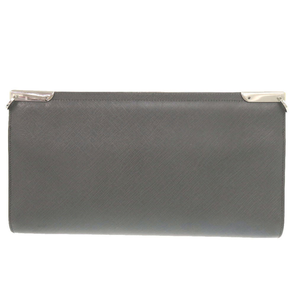 美品 サルヴァトーレフェラガモ ダブルガンチーニ レザー ダークグレー ショルダーバッグ 1249【中古】Salvatore Ferragamo