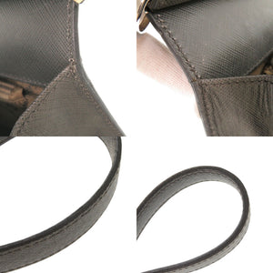 美品 サルヴァトーレフェラガモ ダブルガンチーニ レザー ダークグレー ショルダーバッグ 1249【中古】Salvatore Ferragamo