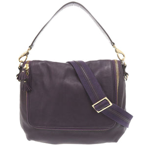 美品 アニヤ ハインドマーチ MAXI ZIP SATCHEL レザー パープル 2WAY ショルダーバッグ 1274【中古】Anya Hindmarch