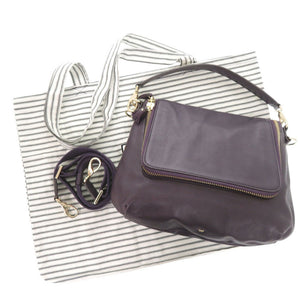 美品 アニヤ ハインドマーチ MAXI ZIP SATCHEL レザー パープル 2WAY ショルダーバッグ 1274【中古】Anya Hindmarch