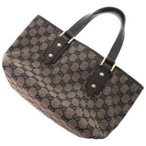 美品 グッチ GGトート 257249 GGキャンバス ブラウン ゴールド金具 茶 ハンドバッグ 1293【中古】GUCCI