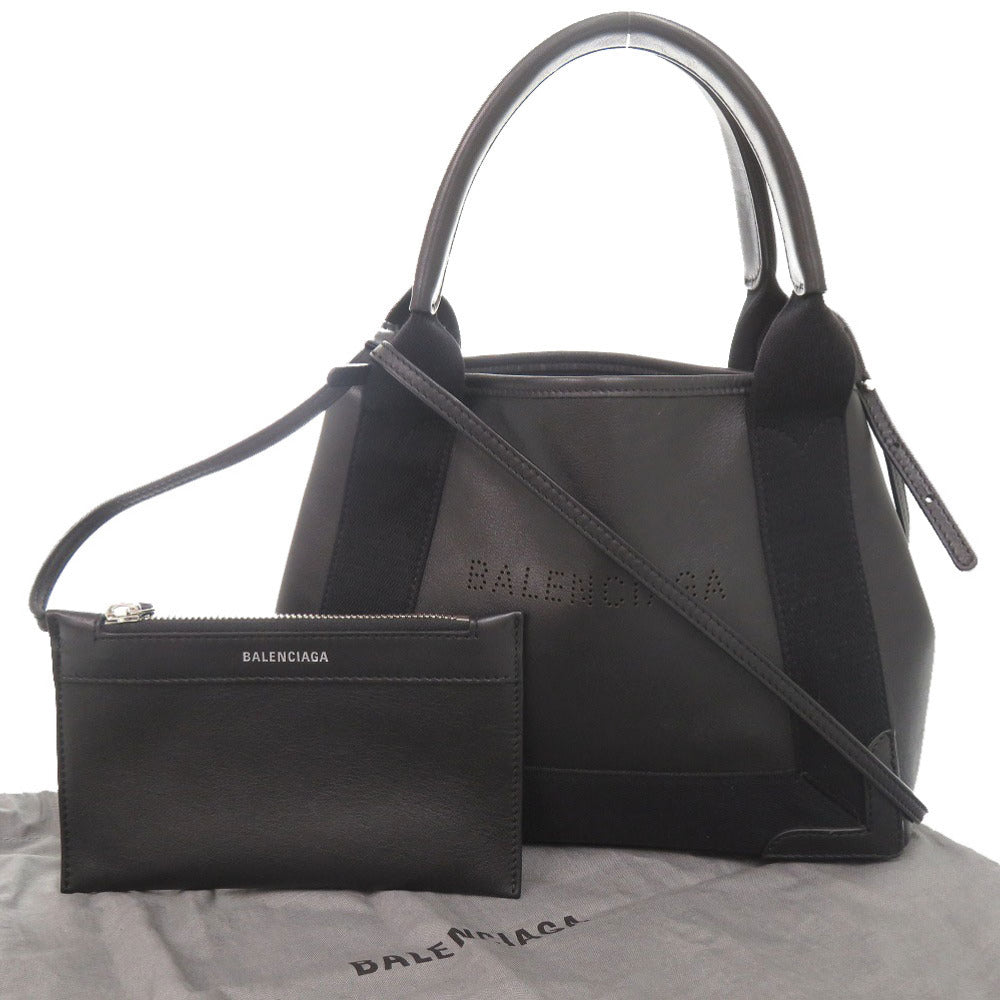 美品 バレンシアガ ネイビーカバスXS レザー ブラック 2WAY ハンドバッグ ショルダーバッグ 黒 1294【中古】BALENCIAGA