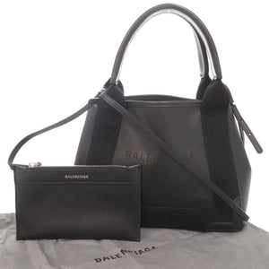 美品 バレンシアガ ネイビーカバスXS レザー ブラック 2WAY ハンドバッグ ショルダーバッグ 黒 1294【中古】BALENCIAGA
