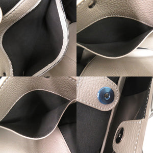 美品 トッズ オールレザー ペーパーバッグ トートバッグ 大容量 レザー グレー 1298【中古】TOD’S