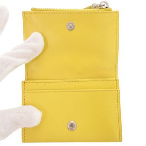 新品同様 プラダ レザー イエロー コインケース 財布 黄 1325【中古】PRADA