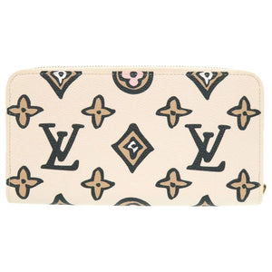 美品 ルイ ヴィトン ジッピーウォレット モノグラムワイルドアットハート M80676 IC クレーム ラウンドファスナー 長財布 LV 1328【中古】LOUIS VUITTON