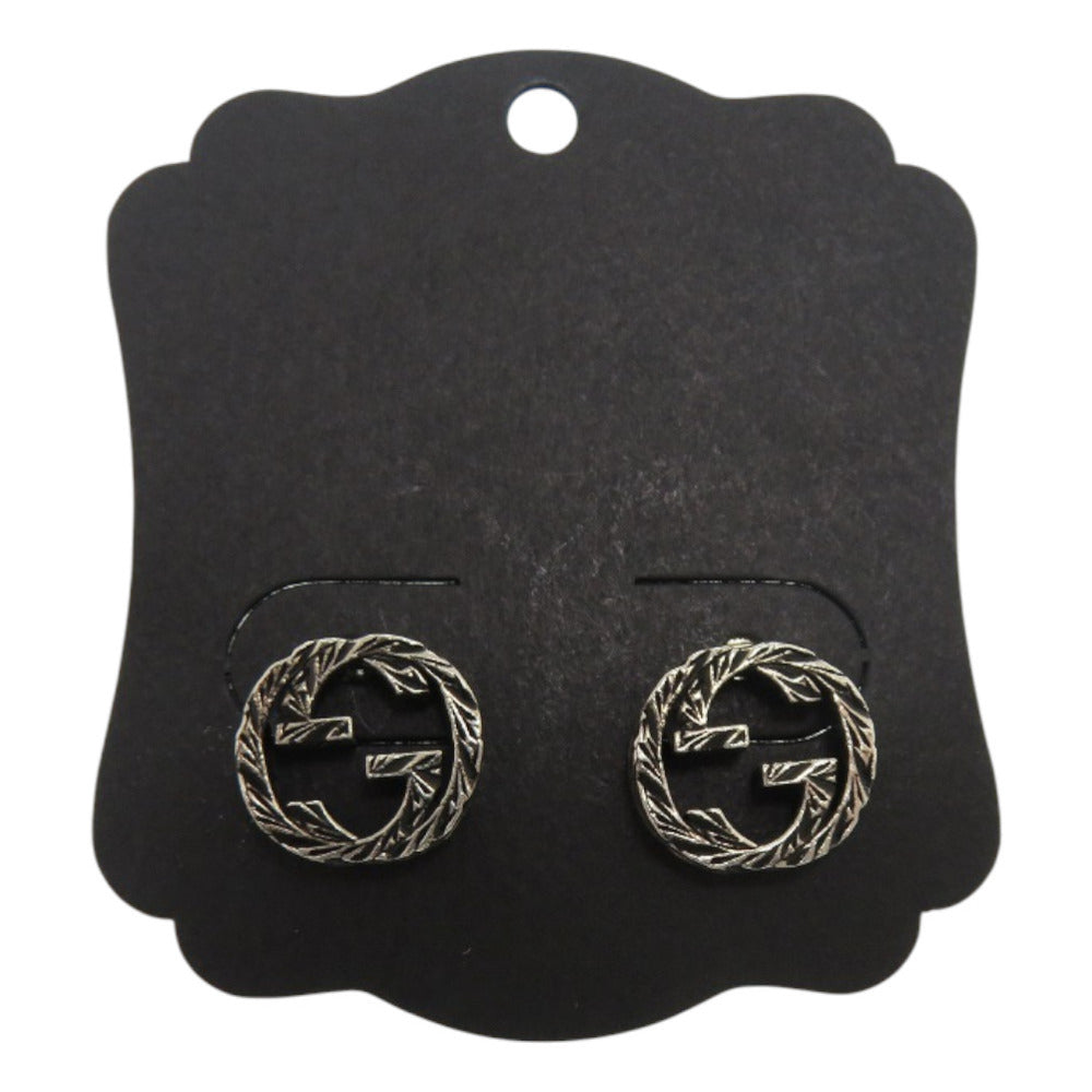 美品 グッチ インターロッキングG シルバー925 シルバー ピアス 1334【中古】GUCCI