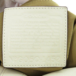 美品 コーチ ソフトショルダー G05Q1452 レザー ホワイト ショルダーバッグ 1346【中古】COACH