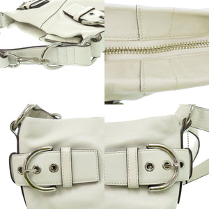 美品 コーチ ソフトショルダー G05Q1452 レザー ホワイト ショルダーバッグ 1346【中古】COACH
