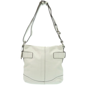 美品 コーチ ソフトショルダー G05Q1452 レザー ホワイト ショルダーバッグ 1346【中古】COACH