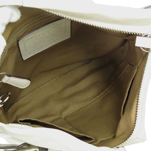 美品 コーチ ソフトショルダー G05Q1452 レザー ホワイト ショルダーバッグ 1346【中古】COACH