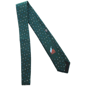 新品同様 エルメス H柄 シルク グリーン 緑 ネクタイ 1349【中古】HERMES