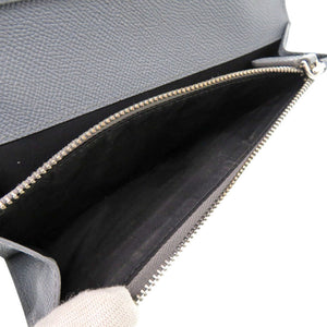 美品 バーバリー 8074281 レザー グレー 長財布 1360【中古】BURBERRY