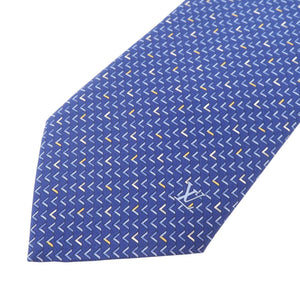 未使用 ルイ ヴィトン M73176 シルク ブルー ネクタイ 青 LV 1373【中古】LOUIS VUITTON メンズ