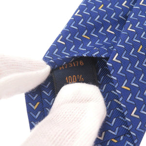 未使用 ルイ ヴィトン M73176 シルク ブルー ネクタイ 青 LV 1373【中古】LOUIS VUITTON メンズ