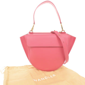 美品 ワンドラー ホルテンシア ミディアム レザー ピンク 2WAY ハンドバッグ ショルダーバッグ 1393【中古】WANDLER