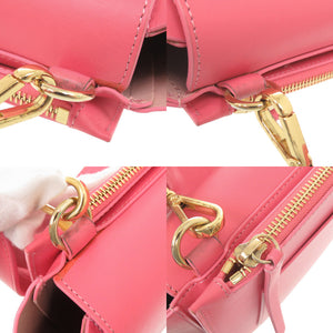 美品 ワンドラー ホルテンシア ミディアム レザー ピンク 2WAY ハンドバッグ ショルダーバッグ 1393【中古】WANDLER