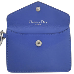 美品 クリスチャンディオール ネックポーチ レザー ブルー 青 カードケース 1422【中古】Christian Dior